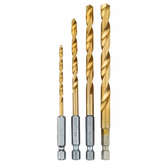 Hex Shank HSS Twist Drill Bit Titanium Coated