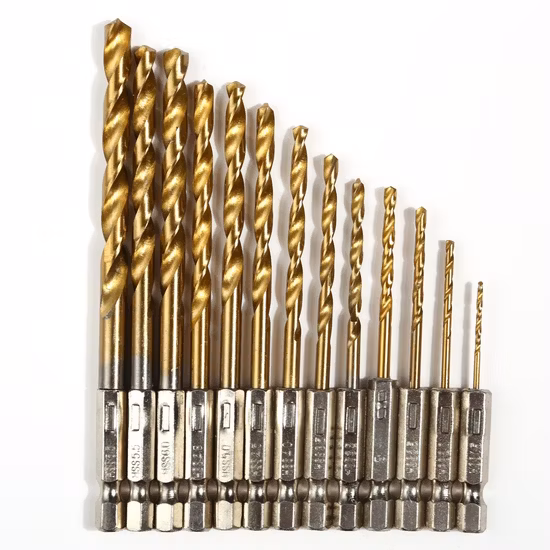 Hex Shank HSS Twist Drill Bit Titanium Coated